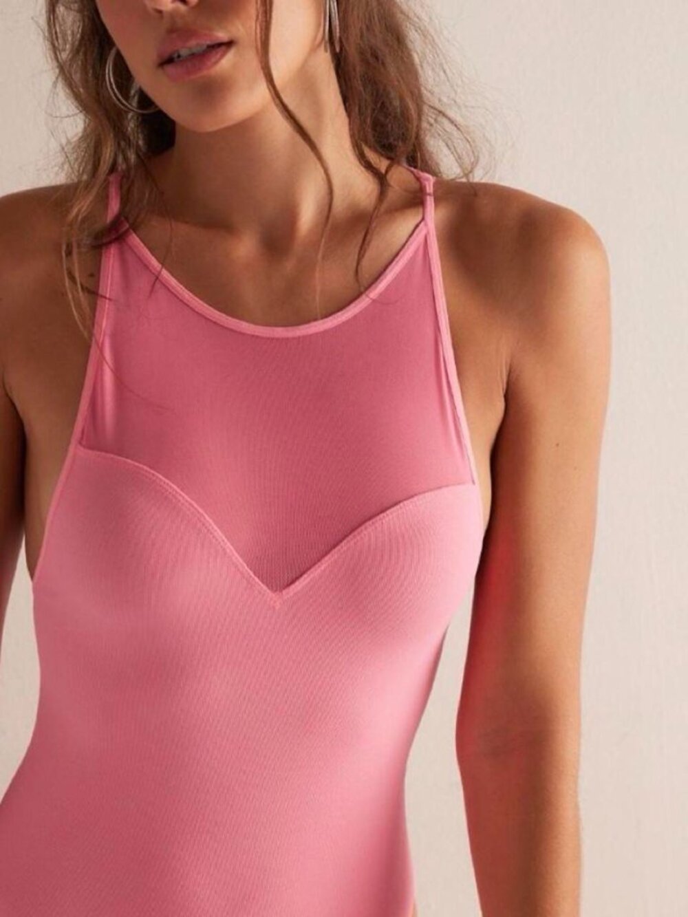 Neon Pink Free People Intimately Good Call Bodysuit L/XL NWT